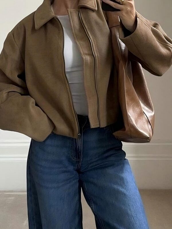 Women's Casual Short-style Lapel Blazer Jacket with European and American Style