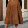 Women's Solid Color Irregular Hem Elegant Casual Daily Commuter Midi Skirt