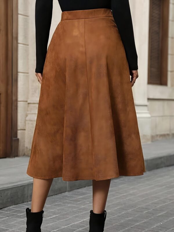Women's Solid Color Irregular Hem Elegant Casual Daily Commuter Midi Skirt