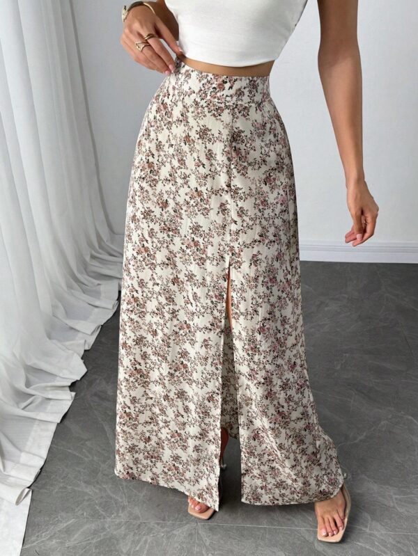 Women's Floral Print High-slit Sexy and Elegant Dress