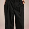 Women's Loose-fit Grey Trousers, Professional Office Wear for Career Women