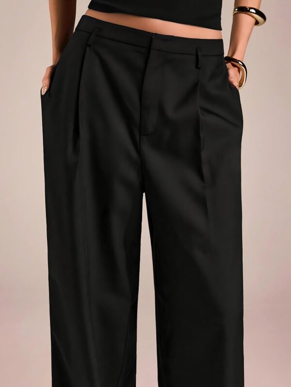 Women's Loose-fit Grey Trousers, Professional Office Wear for Career Women