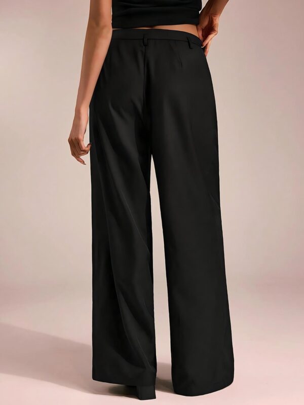 Women's Loose-fit Grey Trousers, Professional Office Wear for Career Women