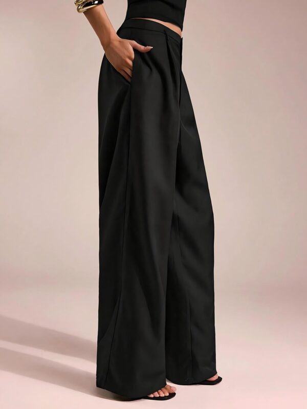 Women's Loose-fit Grey Trousers, Professional Office Wear for Career Women