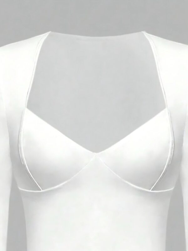 Solid Color Slim-fit Long-sleeve T-shirt, Casual Crew Neck Top