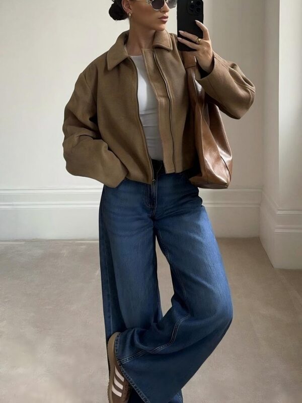 Women's Casual Short-style Lapel Blazer Jacket with European and American Style