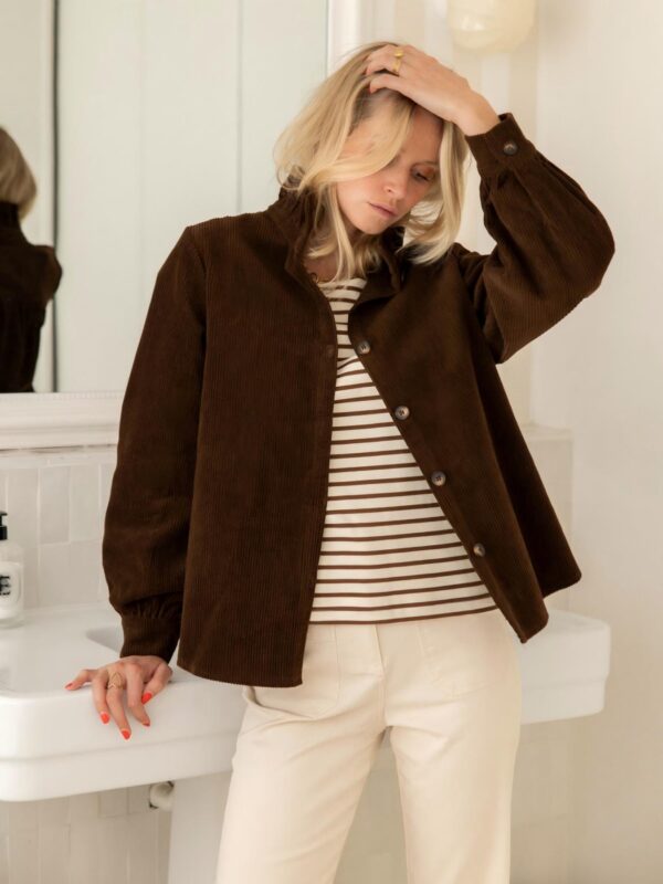 Women's Autumn and Winter Loose Solid Color Jacket-style Casual Button-down Shirt