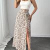 Women's Floral Print High-slit Sexy and Elegant Dress